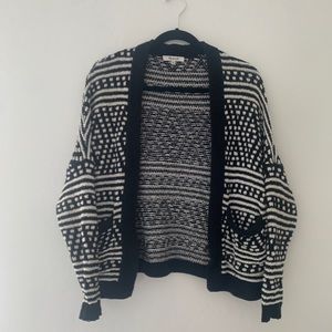 Madewell Saunter Black and White Knit Cardigan